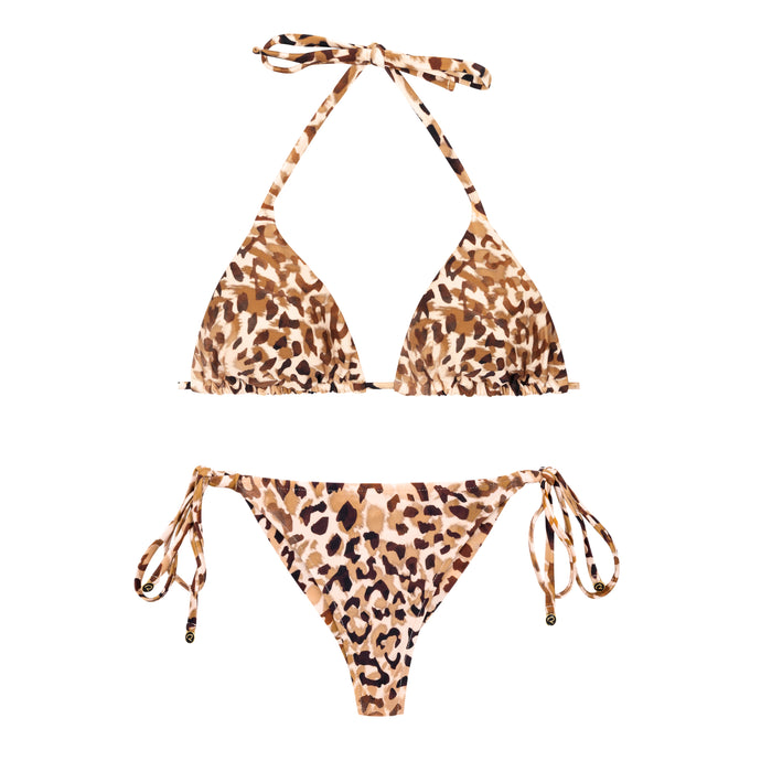Product Front: Rio De Sol Conjunto Set Leopard Tri-Inv Cheeky-Tie