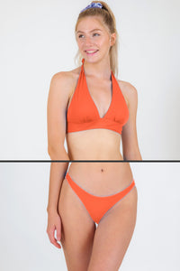 Model Front: Rio De Sol Conjunto Set Light-Peach Halter-Cos Essential-Comfy