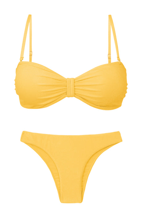 Product Front: Rio De Sol Conjunto Set Malibu-Yellow Bandeau-Duo Essential