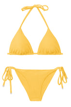 Cargar imagen en el visor de la galería, Product Front: Rio De Sol Conjunto Set Malibu-Yellow Tri-Inv Cheeky-Tie
