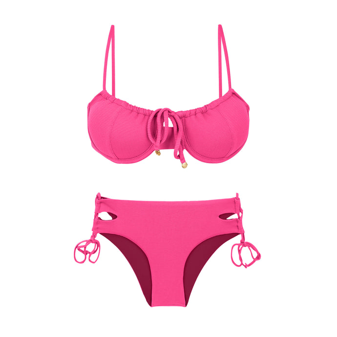 Product Front: Rio De Sol Conjunto Set Mtx-Ultrapink Balconet-Tie Madrid