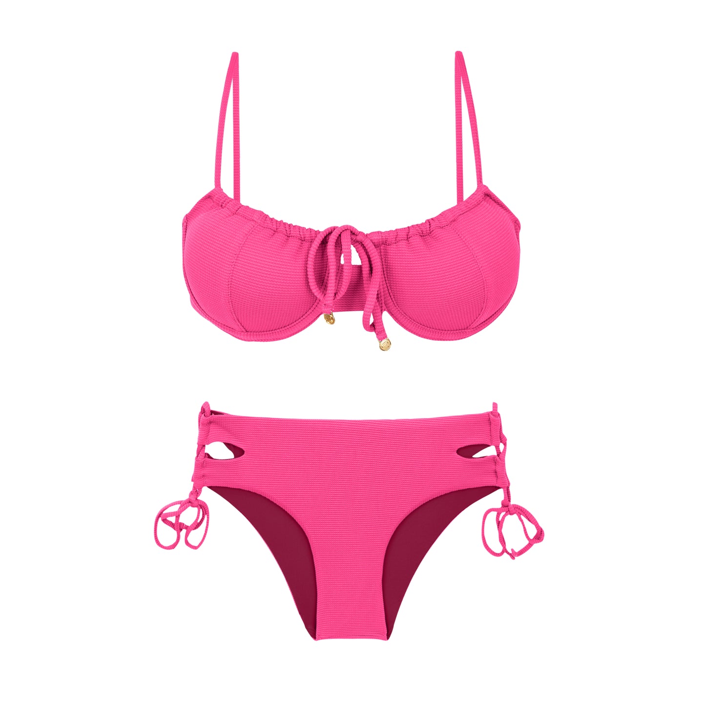 Product Front: Rio De Sol Conjunto Set Mtx-Ultrapink Balconet-Tie Madrid