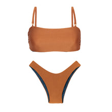 Cargar imagen en el visor de la galería, Product Front: Rio De Sol Conjunto Set Nocciola Bandeau-Reto High-Leg
