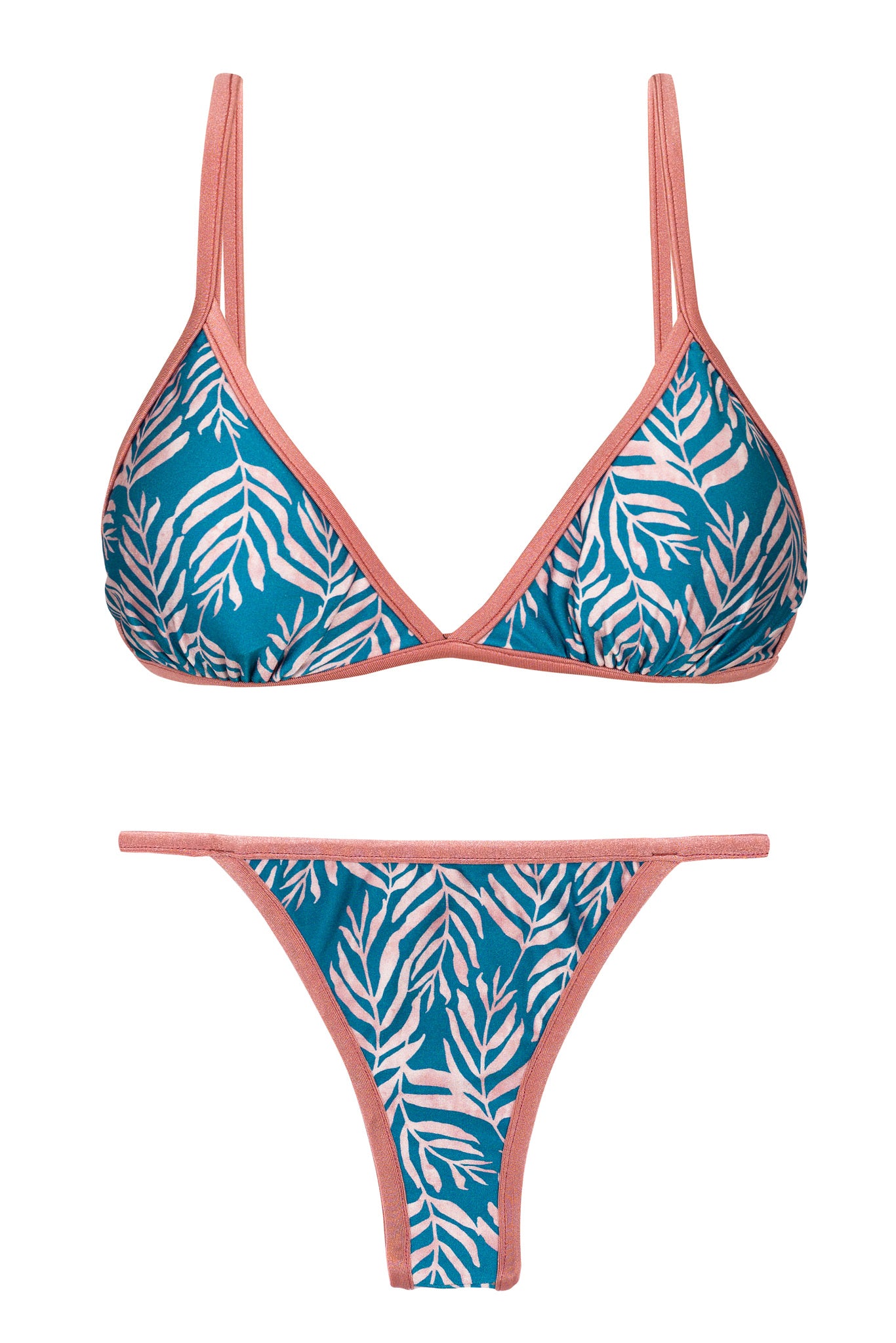 Product Front: Rio De Sol Conjunto Set Palms-Blue Tri-Fixo California