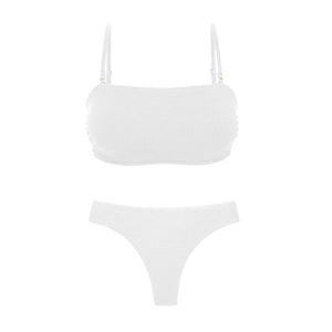 Product Front: Rio De Sol Conjunto Set Sand-White Bandeau-Reto Nice-Fio