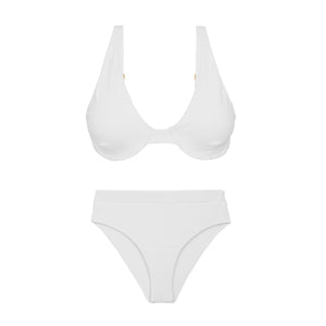 Product Front: Rio De Sol Conjunto Set Sand-White Chantal Kora