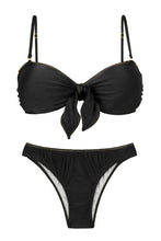 Cargar imagen en el visor de la galería, Product Front: Rio De Sol Conjunto Set Shimmer-Black Bandeau-No Essential
