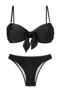 Product Front: Rio De Sol Conjunto Set Shimmer-Black Bandeau-No Essential