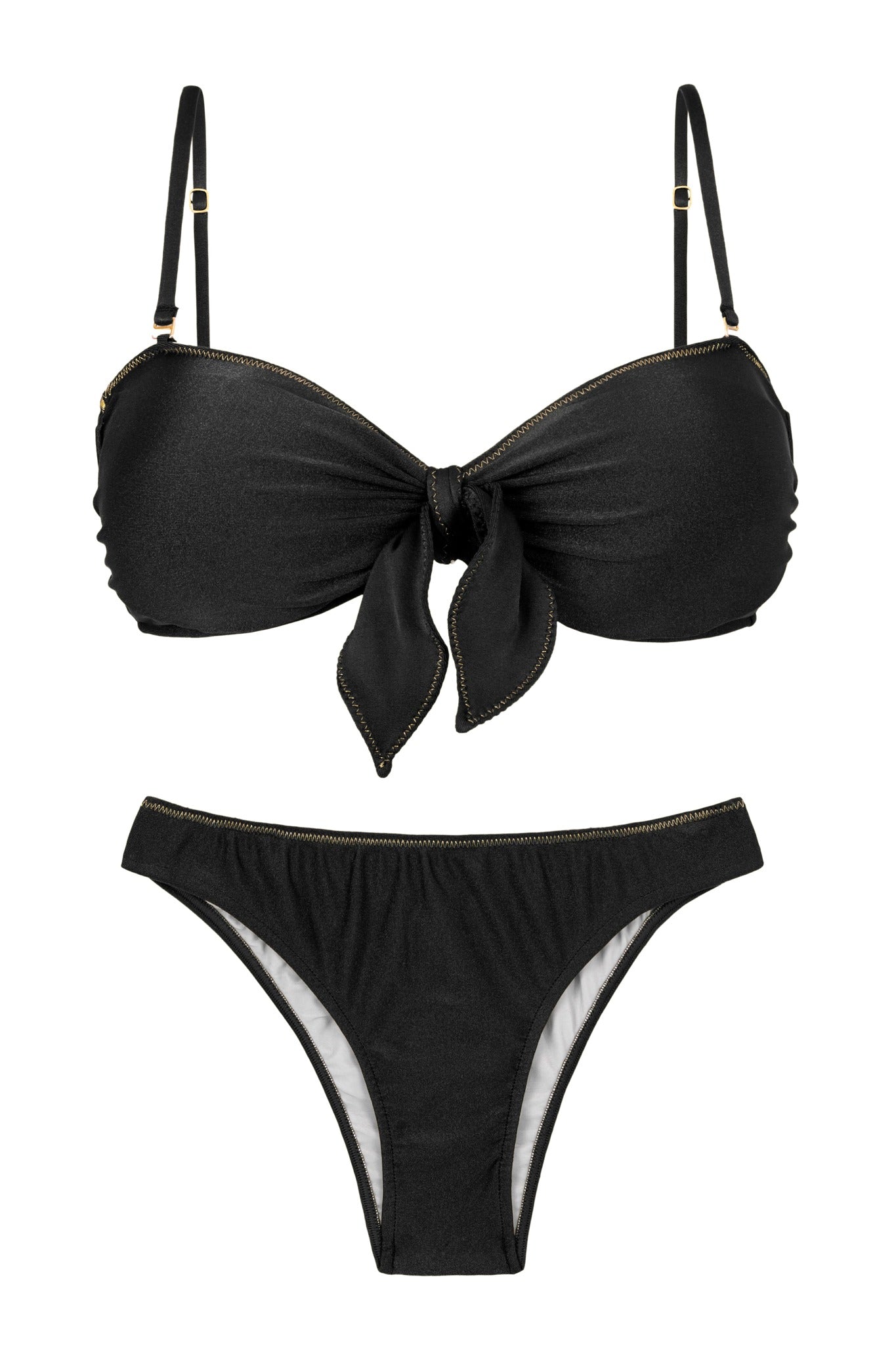 Product Front: Rio De Sol Conjunto Set Shimmer-Black Bandeau-No Essential