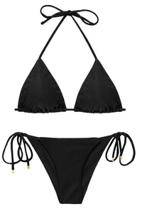 Product Front: Rio De Sol Conjunto Set Shimmer-Black Tri-Inv Cheeky-Tie