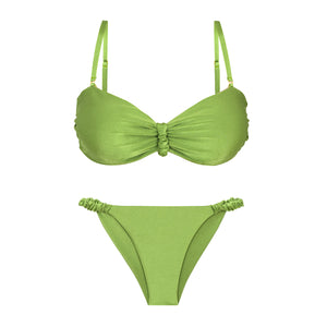 Product Front: Rio De Sol Conjunto Set Shimmer-Botanica Bandeau-Crispy Cheeky-Crispy