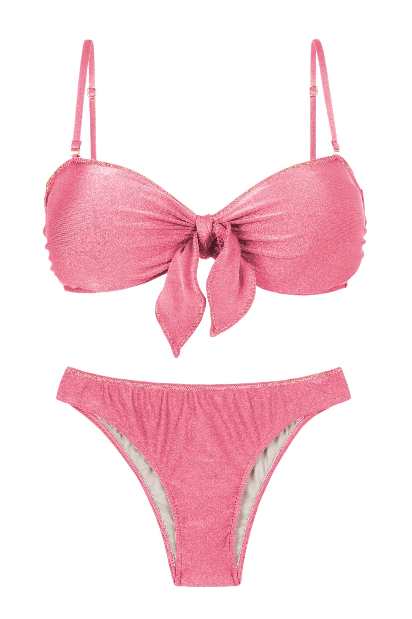 Product Front: Rio De Sol Conjunto Set Shimmer-Confetti Bandeau-Knot Essential