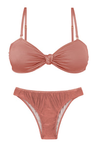 Product Front: Rio De Sol Conjunto Set Shimmer-Copper Bandeau-Joy Essential