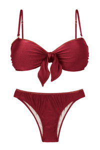Product Front: Rio De Sol Conjunto Set Shimmer-Divino Bandeau-Knot Essential