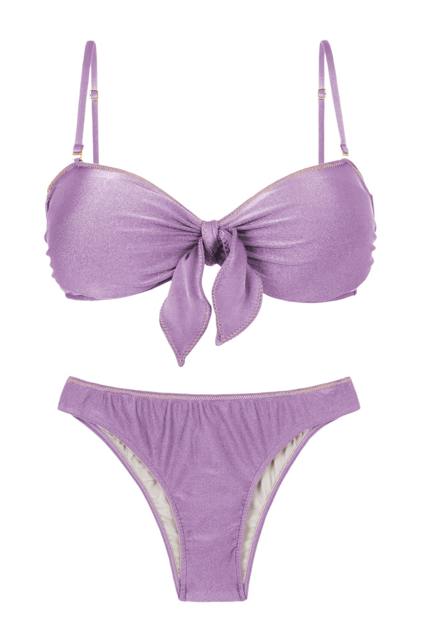 Product Front: Rio De Sol Conjunto Set Shimmer-Harmonia Bandeau-Knot Essential
