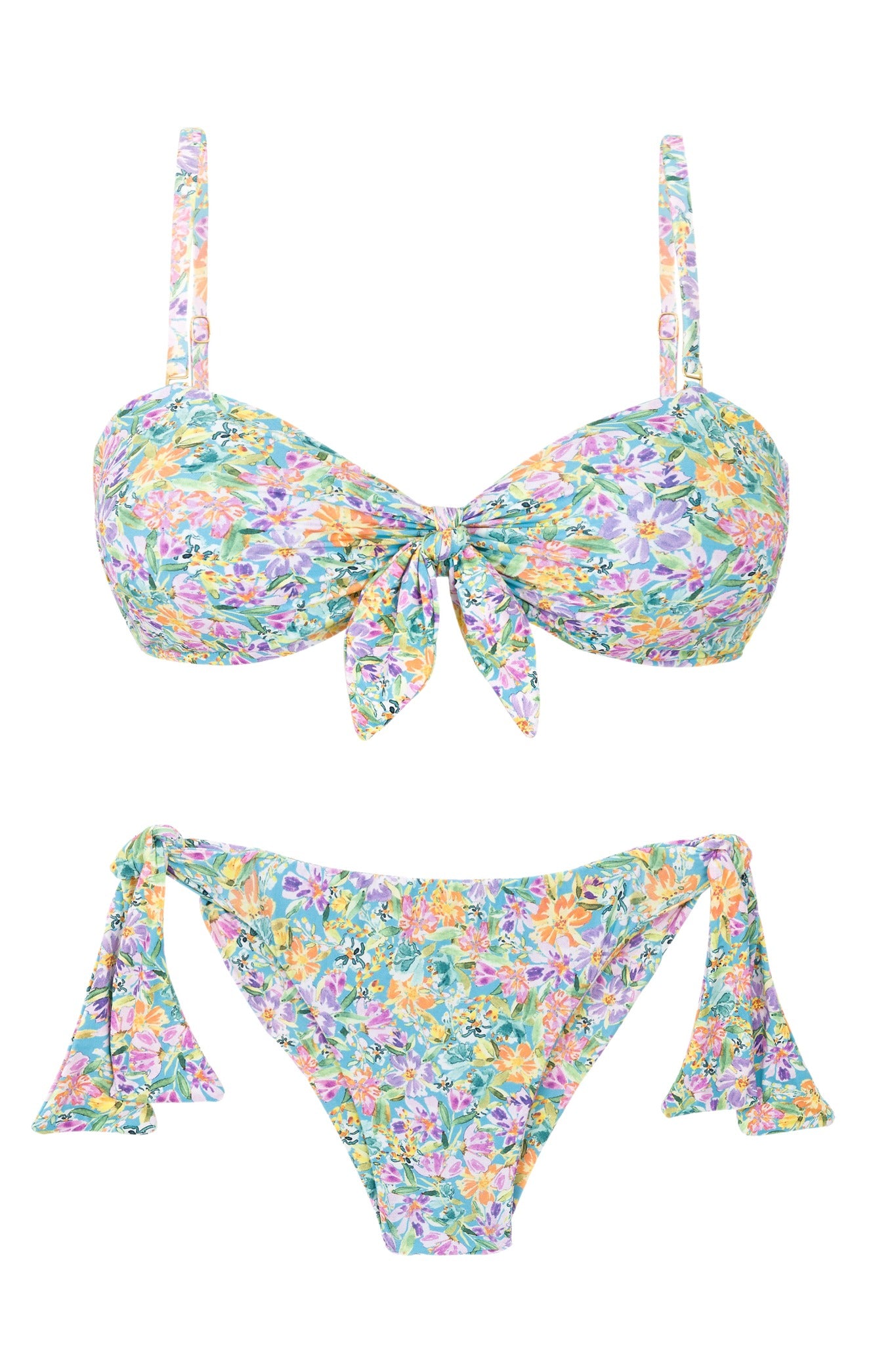 Product Front: Rio De Sol Conjunto Set Tiny-Garden Bandeau-Knot Italy