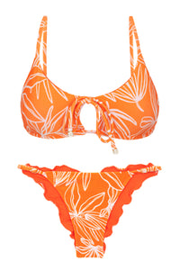 Product Front: Rio De Sol Conjunto Set Trail-Orange Tank-Tie Ipanema