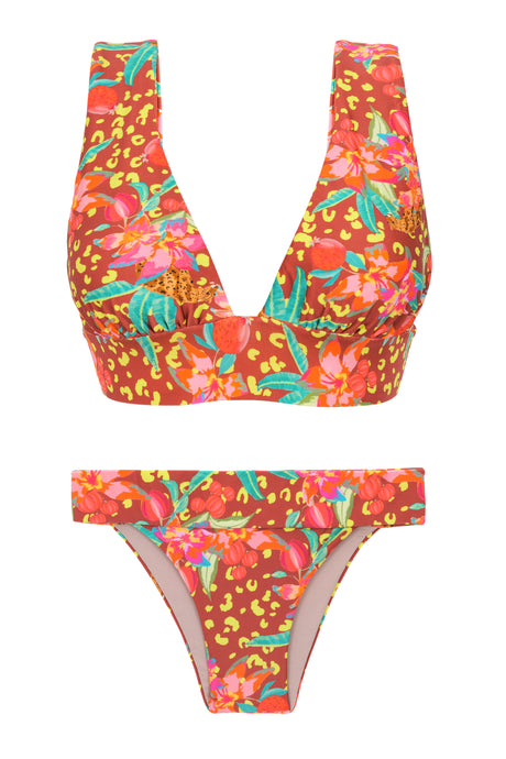 Product Front: Rio De Sol Conjunto Set Tropics Halter-Marina Essential-Cos