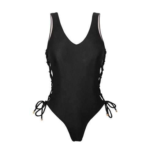 Product Front: Rio De Sol Una Pieza Shimmer-Black Zoe