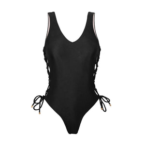 Product Front: Rio De Sol Una Pieza Shimmer-Black Zoe