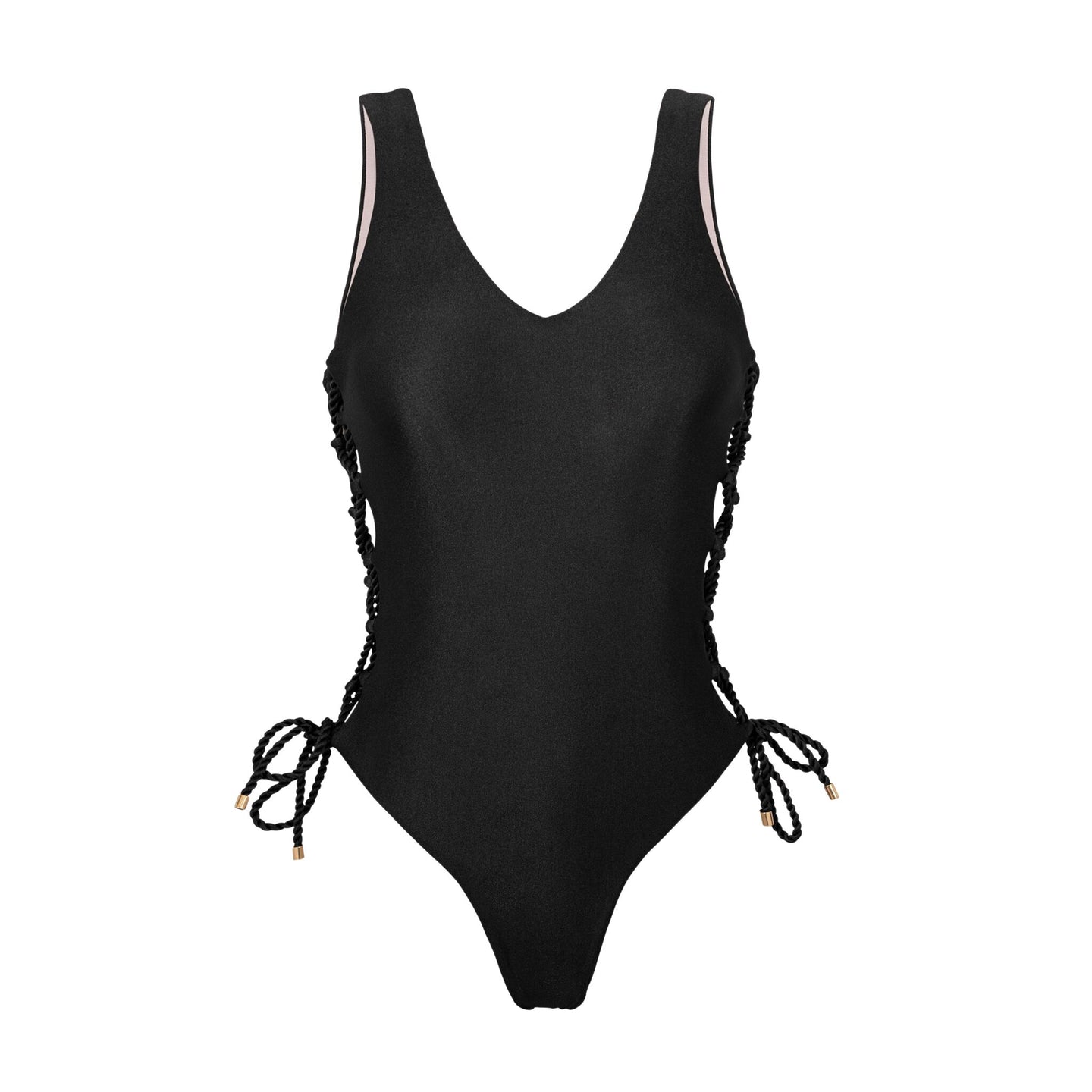 Product Front: Rio De Sol Una Pieza Shimmer-Black Zoe
