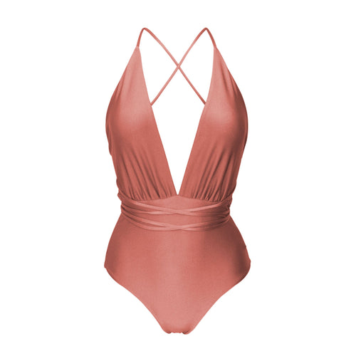 Product Front: Rio De Sol Una Pieza Shimmer-Copper New Vegas
