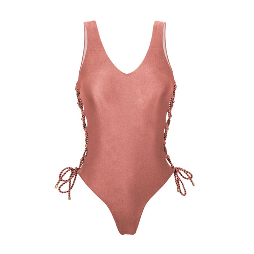 Product Front: Rio De Sol Una Pieza Shimmer-Copper Zoe