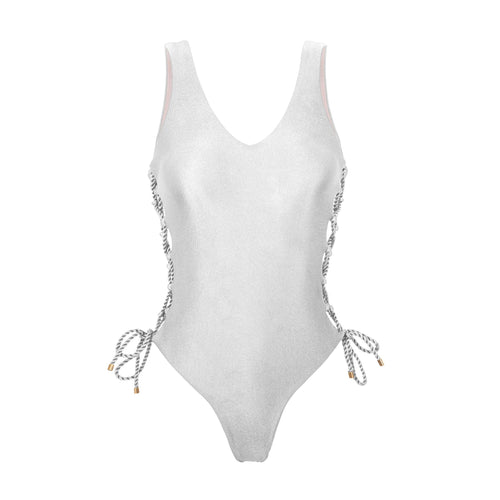 Product Front: Rio De Sol Una Pieza Shimmer-White Zoe