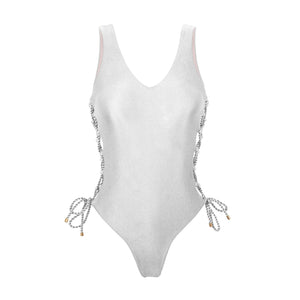 Product Front: Rio De Sol Una Pieza Shimmer-White Zoe