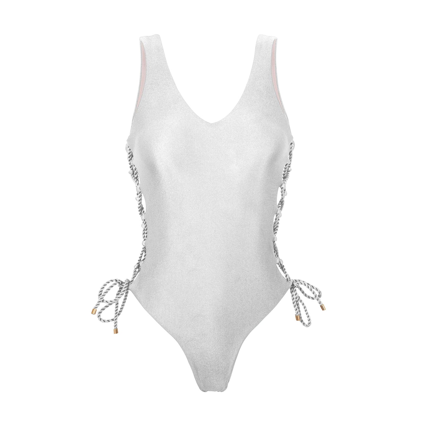 Product Front: Rio De Sol Una Pieza Shimmer-White Zoe