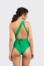 Cargar imagen en el visor de la galería, Model Back: Rio De Sol Una Pieza Tambourine Marina
