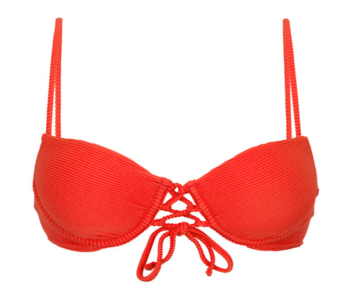 Product Front: Rio De Sol Sostén Top Cotele-Tomate Balconet-Pushup