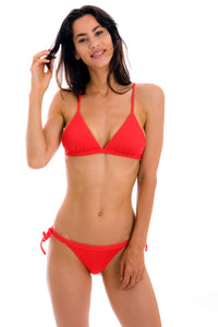 Model Front: Rio De Sol Sostén Top Cotele-Tomate Tri-Fixo