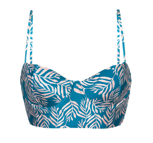 Product Front: Rio De Sol Sostén Top Palms-Blue Balconet-Anna