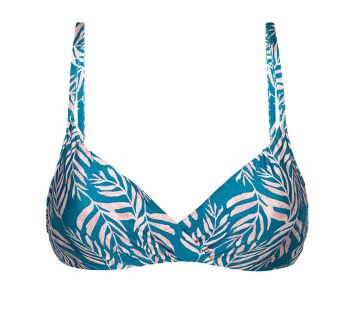 Product Front: Rio De Sol Sostén Top Palms-Blue Balconet-Inv
