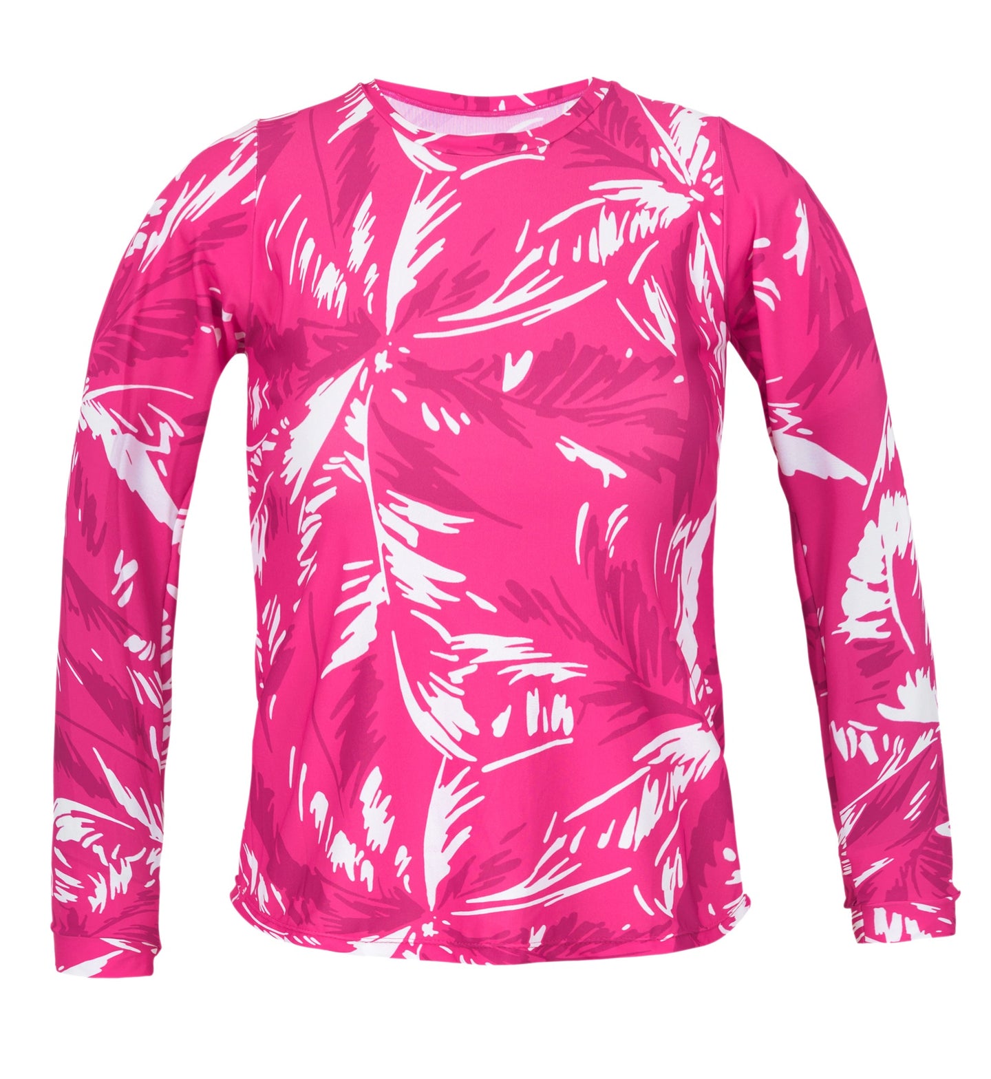 Product Front: Rio De Sol Sostén Top Pink-Palms Rash-Guard