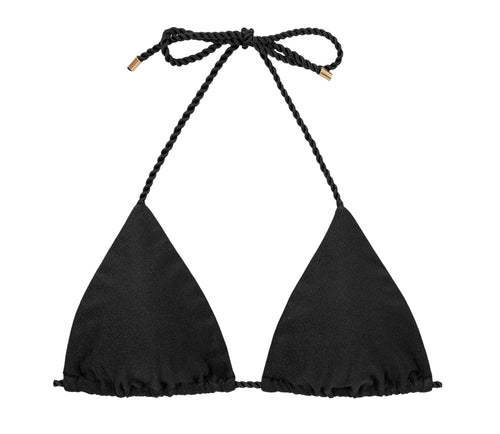 Product Front: Rio De Sol Sostén Top Shimmer-Black Tri-Rope
