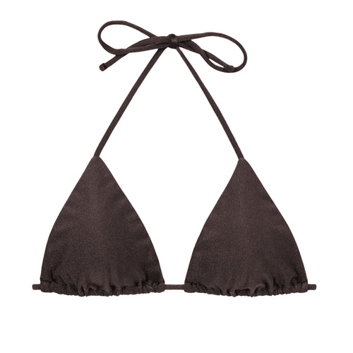 Product Front: Rio De Sol Sostén Top Shimmer-Coffee Tri-Inv