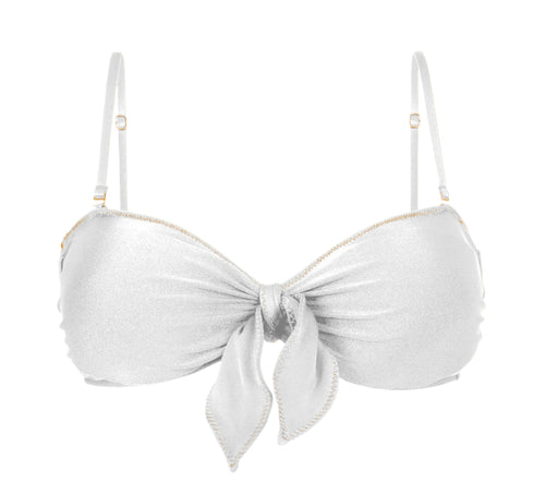 Product Front: Rio De Sol Sostén Top Shimmer-White Bandeau-Knot