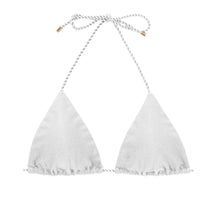 Cargar imagen en el visor de la galería, Product Front: Rio De Sol Sostén Top Shimmer-White Tri-Rope

