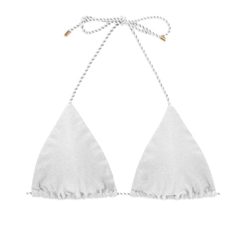 Product Front: Rio De Sol Sostén Top Shimmer-White Tri-Rope