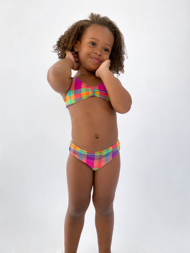 Model Front: Rio De Sol Traje De Baño De Dos Piezas Para Niña Tulip-Garden Kids