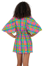 Cargar imagen en el visor de la galería, Model Back: Rio De Sol Vestido De Playa Tulip-Garden Mini Dress
