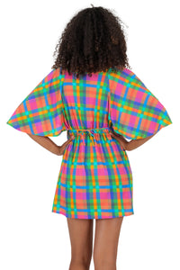Model Back: Rio De Sol Vestido De Playa Tulip-Garden Mini Dress
