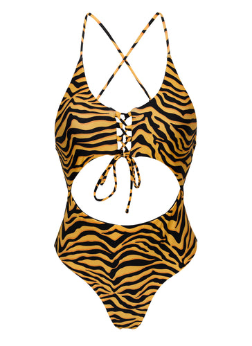 Product Front: Rio De Sol Una Pieza Wild-Orange Ivy Strap