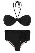 Cargar imagen en el visor de la galería, Set Shimmer-Black Twist Belted-High-Waist
